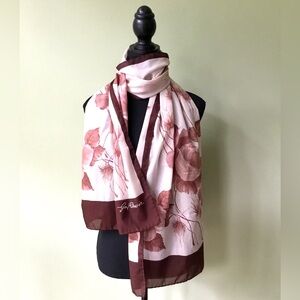 Gim Renoir Vintage Chiffon Silk Hand Rolled Floral Scarf